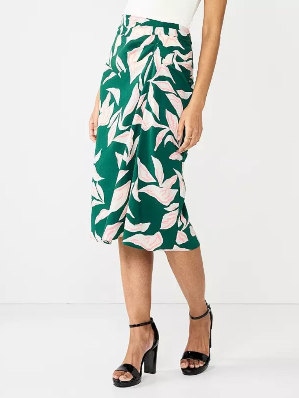 NEW Nine West Side Ruched Midi Skirt XXL